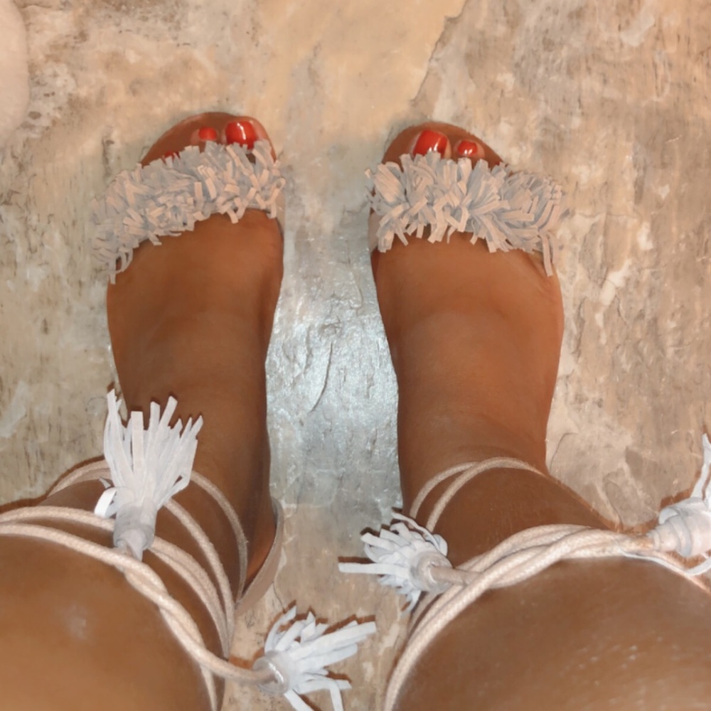 Blush Wrap Around Leg  Sandal